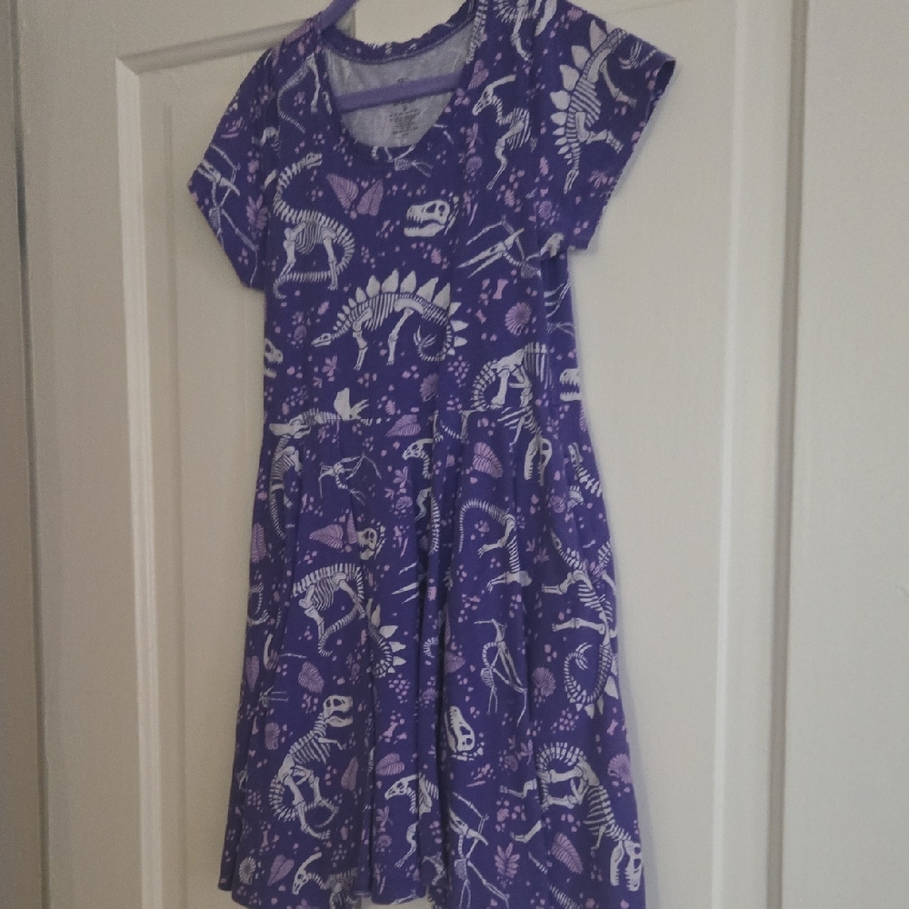 Princess Awesome Purple Dinosaur Print Kids Dress